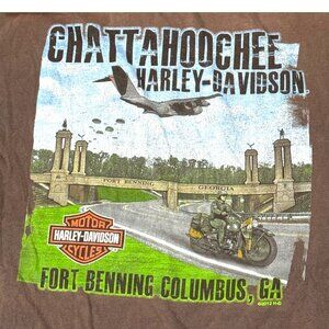 Harley-Davidson 2XL Chattahoochee T-Shirt Fort Benning GA XXL Cityscape Biker